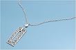 Sterling Silver Necklace - Open Rectangle - 16in-20in Chain - Charm Size: 36mm
