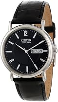 Citizen Men's BM8240-03E "Eco-Drive" Stainless Steel and Black Leather Watch