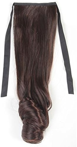 Isabelle hair 22"(55cm) Loose Wave Synthetic Hair Extensions Wrap Around Ponytail Clip Pony Tail (dark brown)