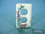 Enlarge the images for Leviton Butterfly Pattern Porcelain Receptacle Wallplate Duplex Outlet Cover 89503-FLY