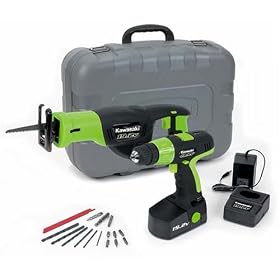 Kawasaki 840057 Black 19.2v Drill and Reciprocating Saw Set by Kawasaki