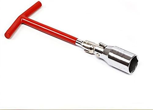 DeanKe 21mm Specification T Shape Handle Hex Universal Joint Spark Plug Socket Wrench,Can for Remover Installer(Red)