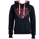 Soul Cal Scribble Heart Hoody - Black - Womens