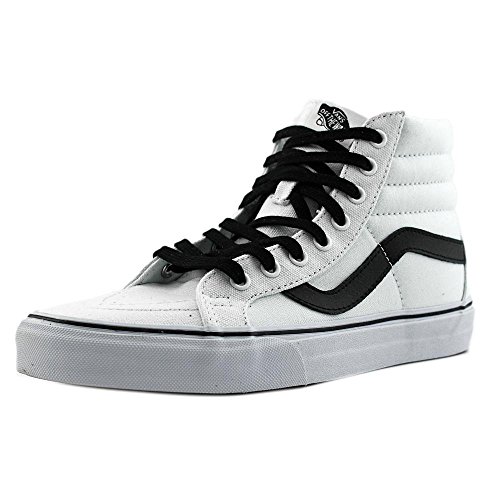 Vans Men's Sk8-Hi Reissue (Canvas) True White/Black Skate Shoe 10.5 Men US / 12 Women US