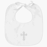 Cross Baby Boy Christening Bib by Mud Pie