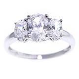 Cubic Zirconia: 14K Trinity Ring with Signity Cubic Zirconia