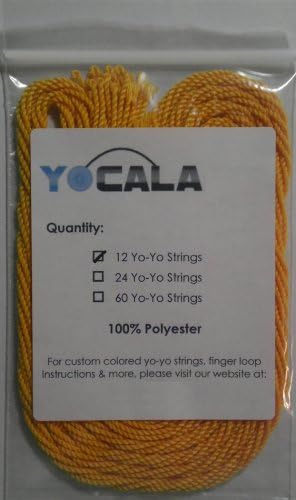 12 Premium Golden Colored Yoyo Strings 100% Polyester