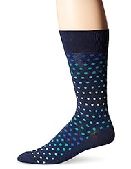 Apparel: Hot Sox Mens Varigated Dot Crew Sock, Navy, Shoe: 10-13 - Hot Sox Mens Socks
