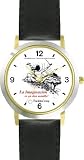 Habit 1 - Imagination Is (Spanish Text) - DELUXE TWO-TONE WATCH from THE 7 HABITS - WATCH COLLECTION BY WATCHBUDDY&reg; - Arabic Numbers - Black Leather Strap-Size-Women's Size-Small