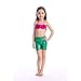 PGXT Girls 3 Pcs Princess Mermaid Tail Swimwear Swimsuit Bikini Set Green 1 XXL