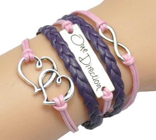 JUMMAX Fashion Lady Retro Knit Bronze Love Dream 2 Hearts Shape 5 Strands Suede Rope Bracelet Yellow & Green Gift