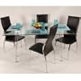 Walker Edison 5-Piece Medallion Dinette Set with Black Dining Chairs