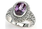 Bay Studio Oval Purple Stone Oxidized Ring Size 7 PURPLE STONE