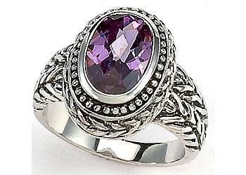 Bay Studio Oval Purple Stone Oxidized Ring Size 7 PURPLE STONE