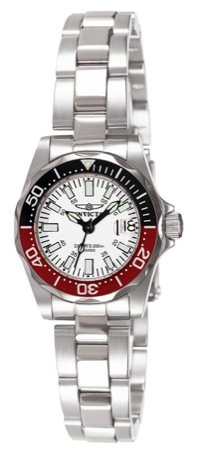 Invicta Sapphire Lady Diver - White Dial - Black/Red Bezel