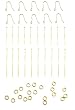 Earring Making Kit - F51 - Enough for 5 Pairs! ~ Gold Tone Metal