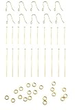 Earring Making Kit - Enough for 5 Pairs! ~ Gold Tone Metal