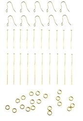 Earring Making Kit - M6 - Enough for 5 Pairs! ~ Gold Tone Metal