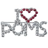 Rhinestone I Love Poms Pin