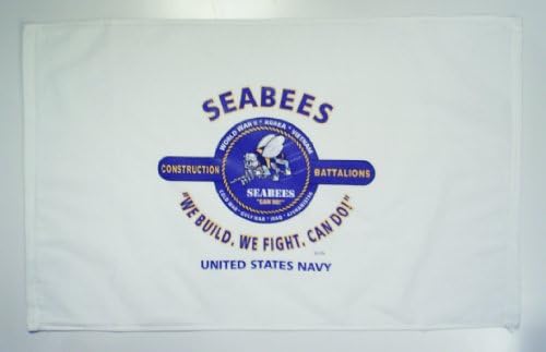SEABEES (U.S. NAVY)"WE BUILD-WE FIGHT-CAN DO!" UNIT & CAMPAIGNS RALLY TOWEL 16" X 26" DESIGN ON ONE SIDE
