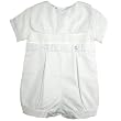 Petit Ami Newborn/Infant Boys Christening Romper w/ Cross Embroidered Bib