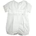 Petit Ami Infant Boys Christening Romper w/ Cross Embroidered Bib, 24M