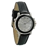 Ladies Talking Watch - Chrome face, Leather band