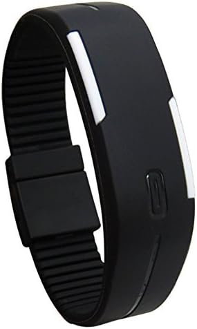 Foxqueena-222 Simple Adjustable Silicone Rubber Sports LED Wrist Watches Waterproof Black For Men Women