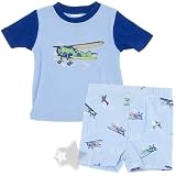 Little Me Airplane Cotton Shorty Pajamas for Infant Boys