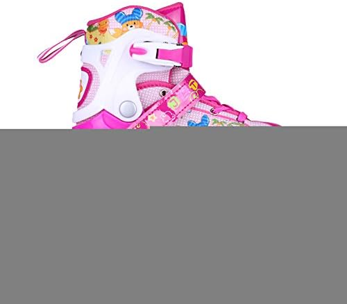 FloraFox Girls Sparkle Wheels Adjustable Inline Skates Pink