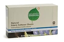 Seventh Generation Fabric Softener Sheets, Blue Eucalyptus & Lavender, 65-Count Boxes (Pack of 3)