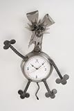 BANDANA/YARDBIRDS Collectible Metal TERRIER Puppy DOG Sculpture CLOCK