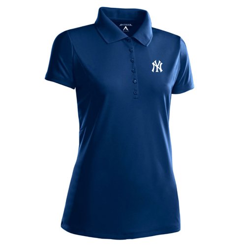 New York Yankees Womens Pique Xtra Lite Polo Shirt (Team Color) - Medium