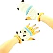 Ladies Winter Knit Flip Top Animal Fingerless Mittens Gloves Glomitt Panda Bear