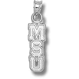 Mississippi State University Vert MSU 5/8 Pendant (Silver)