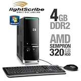HP Pavilion Slimline s5213w Desktop, 2.2 GHz Sempron LE-1250, 4GB,320GB, DV ....