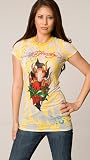 Ed Hardy - Ed Hardy Yellow Sacred Heart Burnout