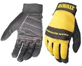 Tools & Hardware : Dewalt DPG20L All Purpose Synthetic Leather Palm Spandex Back Velcro Wrist Work Glove, Large