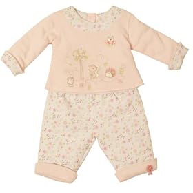 Dizzy Daisy Girls Windy Wood Top and Trouser (Pink/White, 3 - 6 Months)