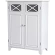 Elegant Home Fashions Dawson Collection Shelved Floor Cabinet, White