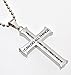Christian Mens Stainless Steel Christ Who Strengthens Me Phil. 4:13 Iron Cross Necklace - 24