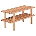 Zeller 13578 Schuhregal mit 2 Ablagen, Bamboo / 70 x 26 x 30