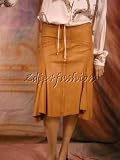 Roberto Cavalli - $1730 New ROBERTO CAVALLI Lambskin Leather Silk Skirt L