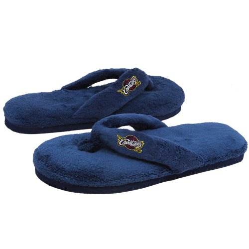 Cleveland Cavaliers Ladies Navy Blue Plush Thong Flip Flop Slippers (9/10)
