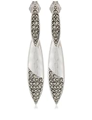 Judith Jack "Silver Rain" Hammered Sterling Silver and Marcasite Teardrop Earrings