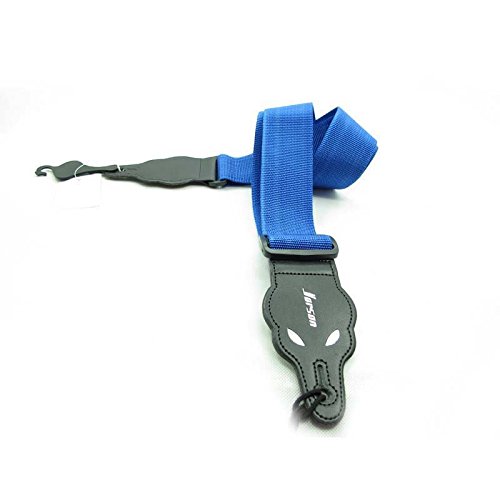 Vorson Nylon Guitar Strap with Leather Ends, Deep Blue