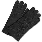 Forzieri Men's Cashmere Lined Black Italian Calf Leather Gloves