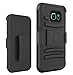 Bastex Galaxy S7 Edge Case, Heavy Duty Hybrid Rubber Silicone Cover with Protective Kickstand Holster Belt Clip Case for Samsung Galaxy S7 Edge (Black)