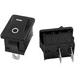 uxcell 10 Pcs AC 6A/250V 10A/125V 2 Solder Lug On/Off Mini Boat Rocker Switch