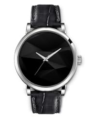 SPRAWL Aanalog Fashion Series Silver Ladies Watches of Genuine Black Leather Strap,Unique Wrist Watch for Women Girls Designed with Dark gray figures